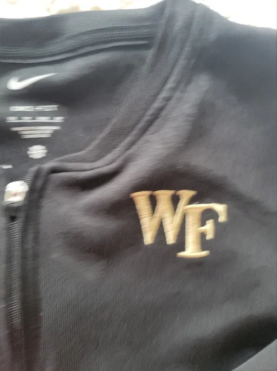 Nike Dri Fit Half Zip Pullover Black Gold Logo XS Athletic Minimal - Picture 4 of 6